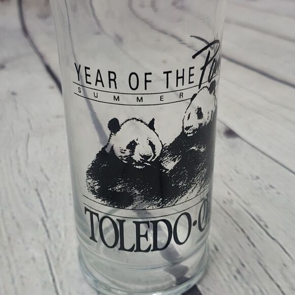 Vintage  80s Toledo Zoo Pandas Drinking Glass - Picture 7 of 8